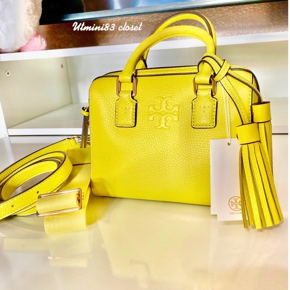 Tory Burch Handbags - 🆕🍀🟡Tory Burch Thea Mini Web Satchel bag/crossbody bag/shoulder bag/leather